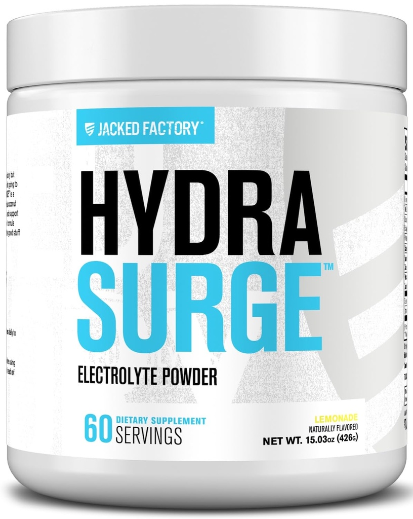 Fábrica de Jacked HYDRASURGE Electrolyte Powder - Hydration Supplement w/Key Minerals, Himalayan Sea Salt, Coconut Water - Keto Friendly, Naturally Sweetened - 60 Servings, Lemonade