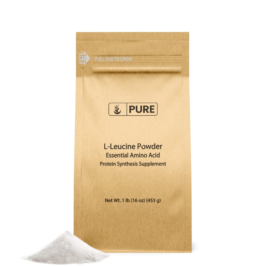 Ingredientes originales puros L-Leucine (1lb) Powder, Aminoácidos esenciales Suplemento, Lab-Verified