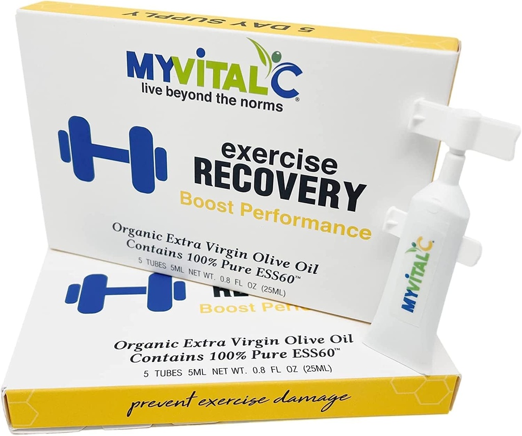 Suplemento de recuperación de ejercicios - Puro ESS60 en aceite de oliva virgen extra orgánico para recuperación de entrenamiento de postes- paquete de 30 tubos - 5 ML cada uno