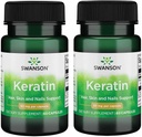 Keratina de Swanson (de lana tibetana) - Suplemento Natural Promoción de Juntas Saludables, Pelo, Piel &amp; Nails - Ayuda Tissues Conectivos Saludables Nourish - (60 cápsulas, 50 mg cada uno) (2 Pack)
