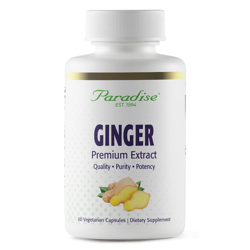 Extracto de jengibre Premium para la Salud Digestiva, Super Potent, Ultra Pure, Vegan, No GMO, Gluten Free, 60 cápsulas vegetarianas