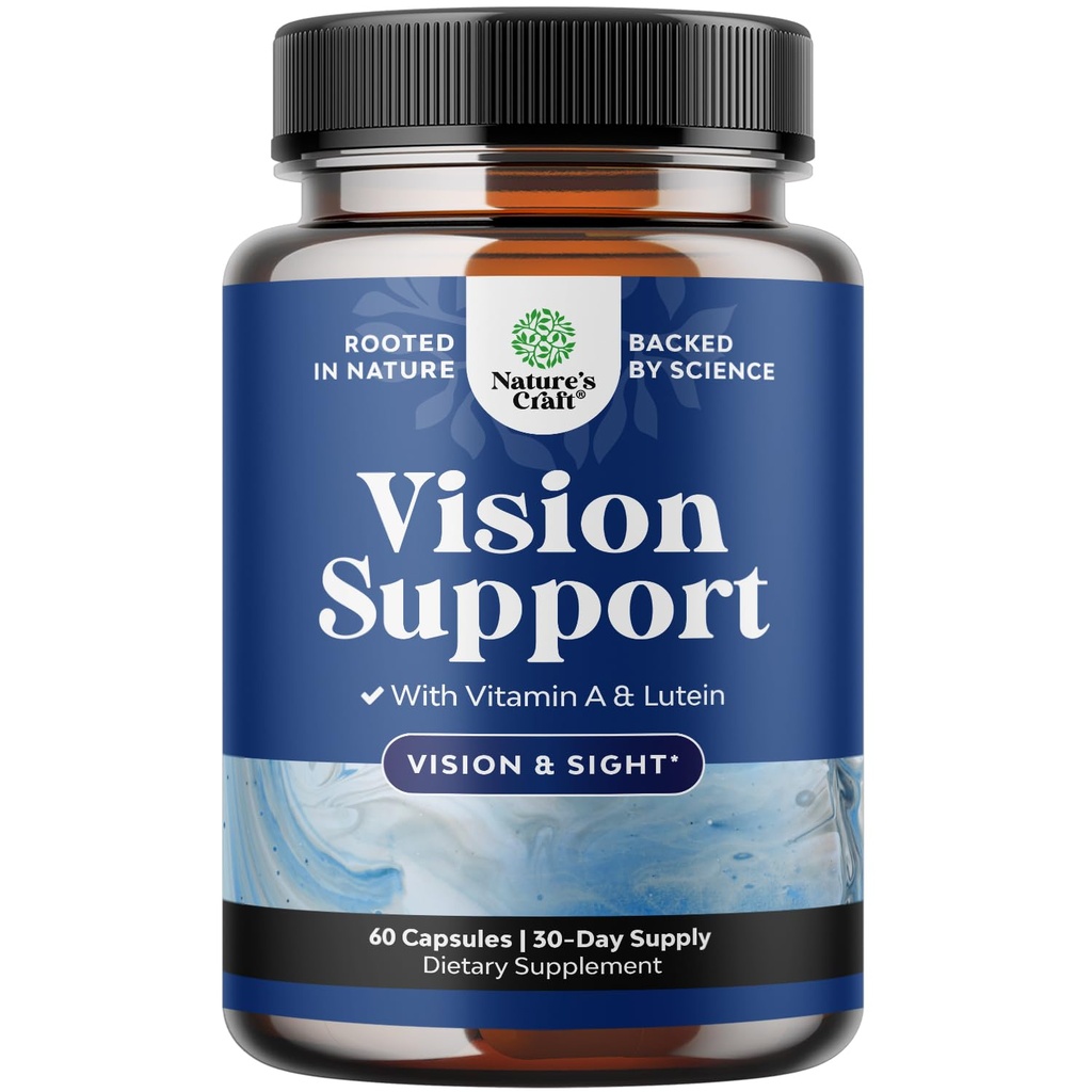 Suplemento completo de salud ocular para adultos - Lutein 20mg Por Serving Eye Vitamins for Vision Dry Eyes Pressure and Blue Light Protection - Suplemento Adultos con Beta Carotene Eyes
