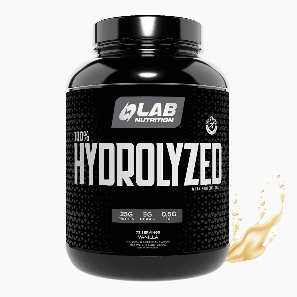 100% Hidrolyzed Whey Protein Isolate (5 libras, Vanilla Flavor) 25gr de Protein, Construir Muscle, Lean Muscle Growth, Easy Digestion, Gluten Free, Lactose Free, Fast Aborbing.