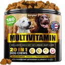 20-in-1 Suplementos multivitamínicos para perros - Inmunidad, Digestión, Junta y Corazón de Salud - Vitaminas para perros naturales con Biotina, Msm, Cranberry, Glucosamina para perros - 180 Chews