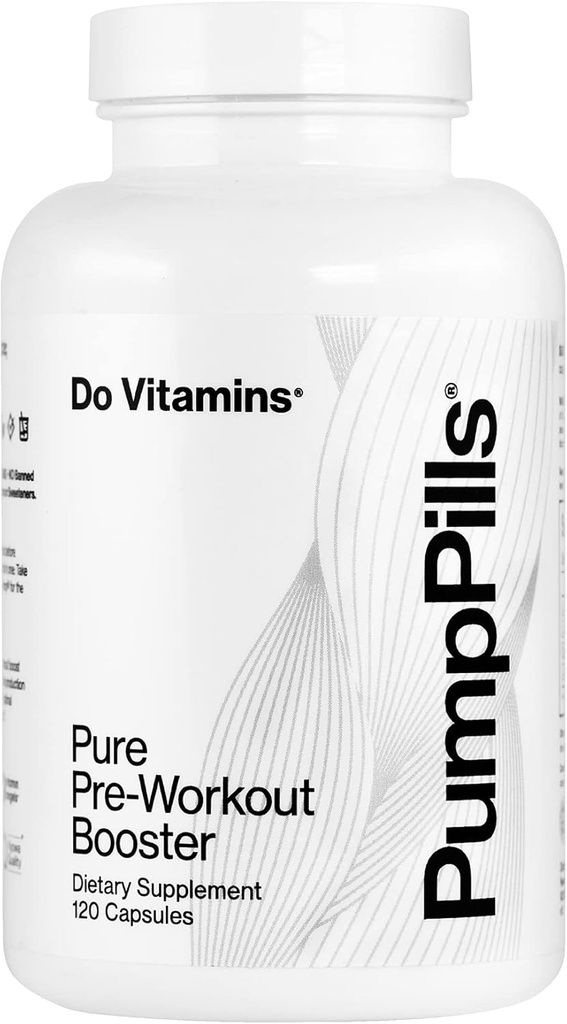 PumpPills Nitric Oxide Supplements for Men &amp; Women - L Citrulline L Arginine Supplement - Stimulant Free Pre Workout Pills - Nitric Oxide Booster - Vegan, Paleo, Keto (120 cápsulas)