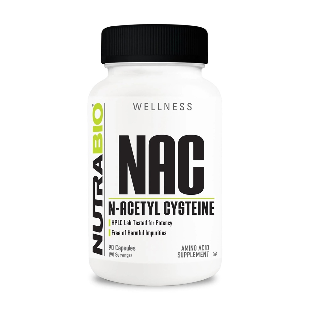 NutraBio N-Acetyl Cisteine Suplemento (NAC) - 90 cápsulas, 600 mg Cada - Potencial Anti-Oxidante - Apoyo inmunitario - Boost Glutathione