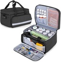 CURMIO Pill Bottle Organizer Almacenamiento, Medication Lock Box for Pill Organizer and Medical Supplies, Black (Patented Design)