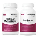FertilAid for Women ' Ovaboost Combo, Female Fertility Supplement & Natural Fertility Vitamin with Myo-Inositol, Vitex & Vitaminas para soportar la ovulación, regularidad del ciclo " calidad del huevo, 1 mes de suministro