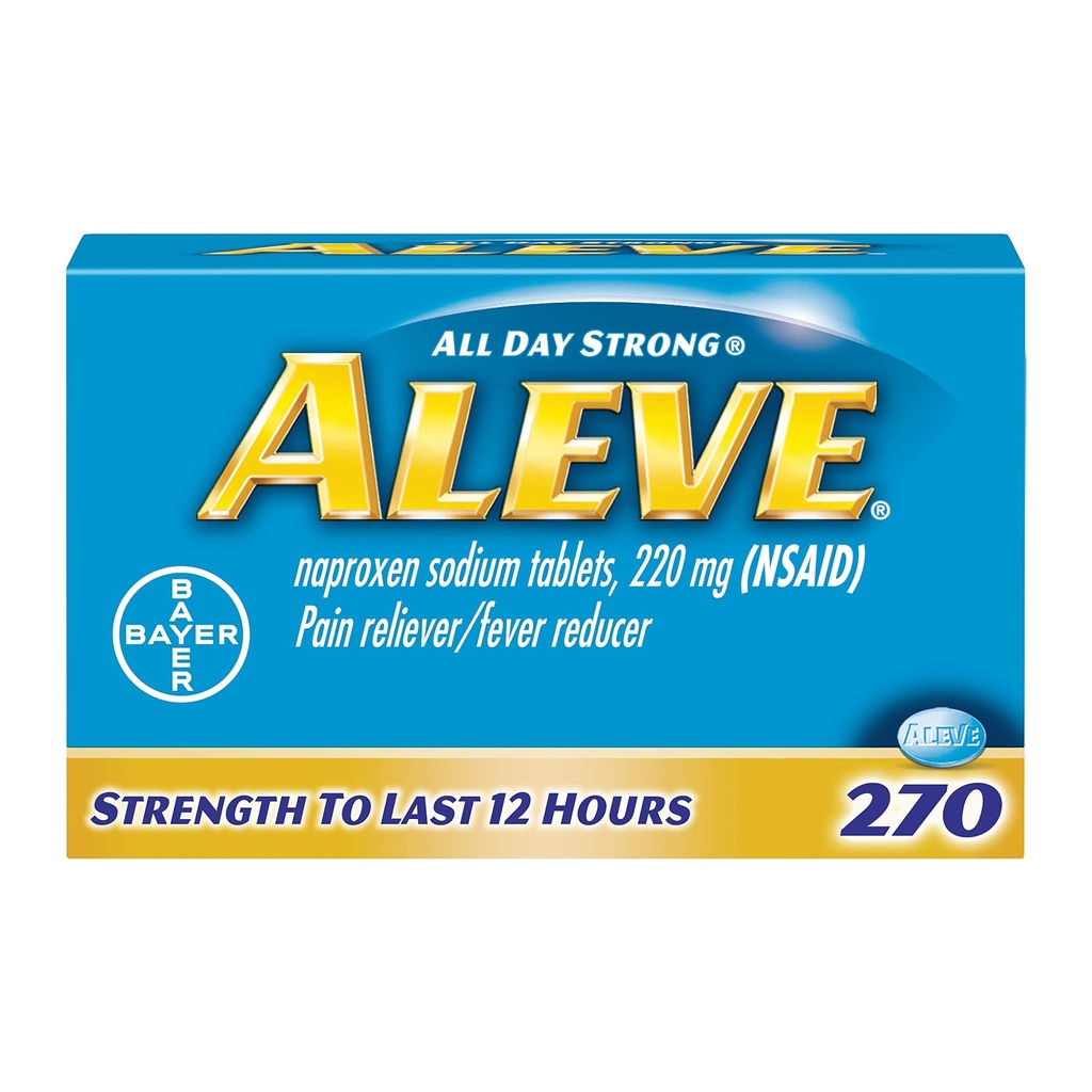 Aleve Caplets, Naproxen Sodium 220 mg (NSAID), Doin Reliever/Fever Reducer, #1 Ortopédico Surgeon Recomendado, 270 Conde