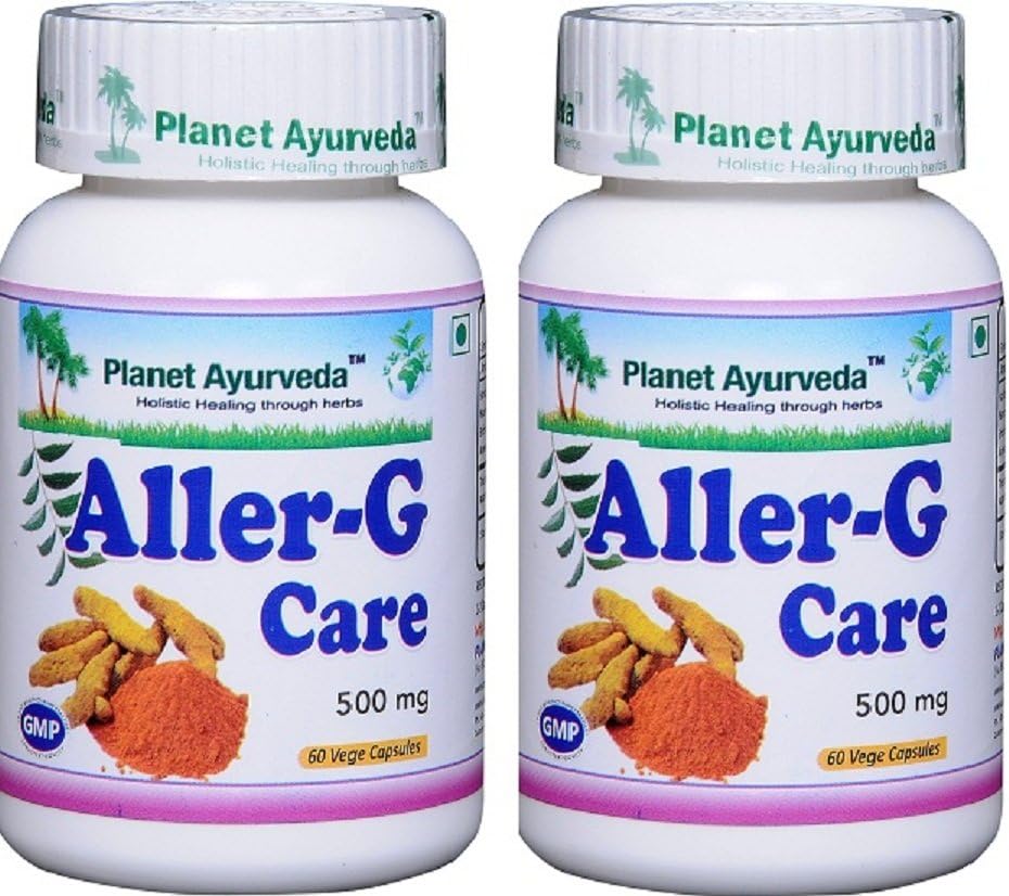 Planet Ayurveda Aller-G Care, 500mg Veg Capsules - 2 Botellas