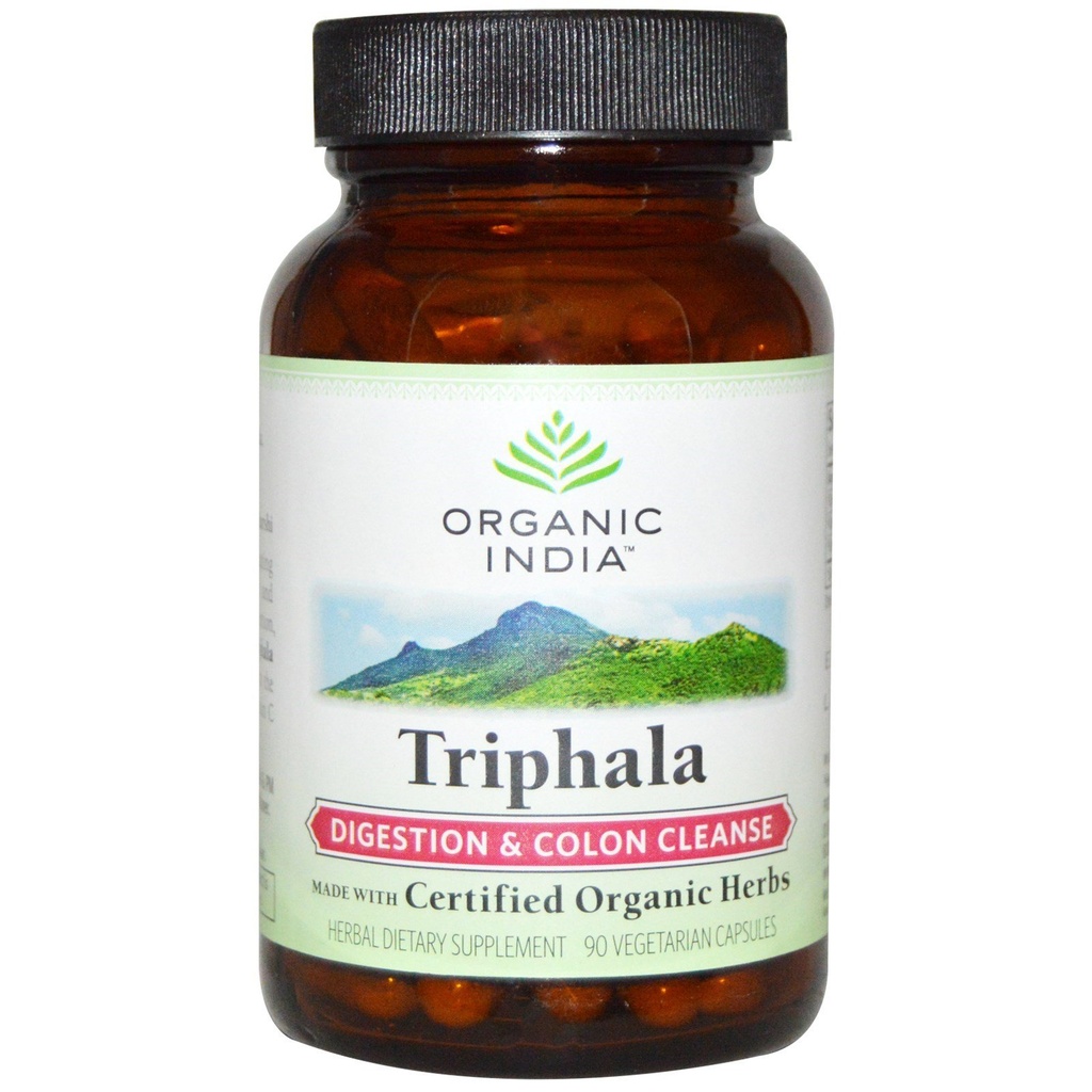 ORGANIC INDIA Triphala Capsules Orgánico - Suplemento Herbal con Amla, Bibhitaki, Haritaki, Digestión > Apoyo al Sistema Inmunitario, Adaptógeno, Vegan, USDA Orgánica certificada - 90 cápsulas
