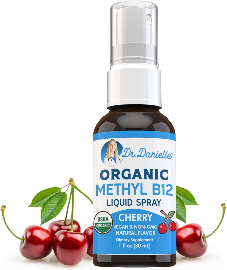Doctor Danielle USDA Organic Vitamin B12 Liquid Spray tóxico Liquid Vitamina B12 for Energy Support ← Vegan Silencio Gluten Gratis ← Non-GMO  1 Fl Oz