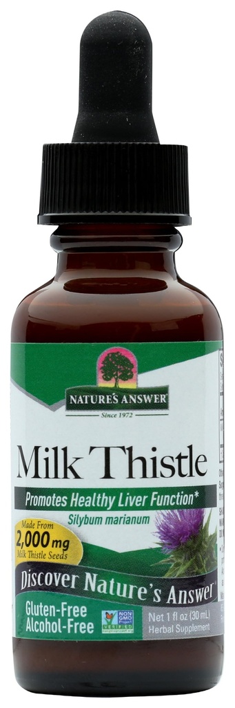Respuesta de la naturaleza Leche Thistle Extract ← Promueve la función saludable del hígado ← Cleanse y el suplemento de detox ← Non-GMO, Kosher Certified &amp; Gluten-Free 1oz