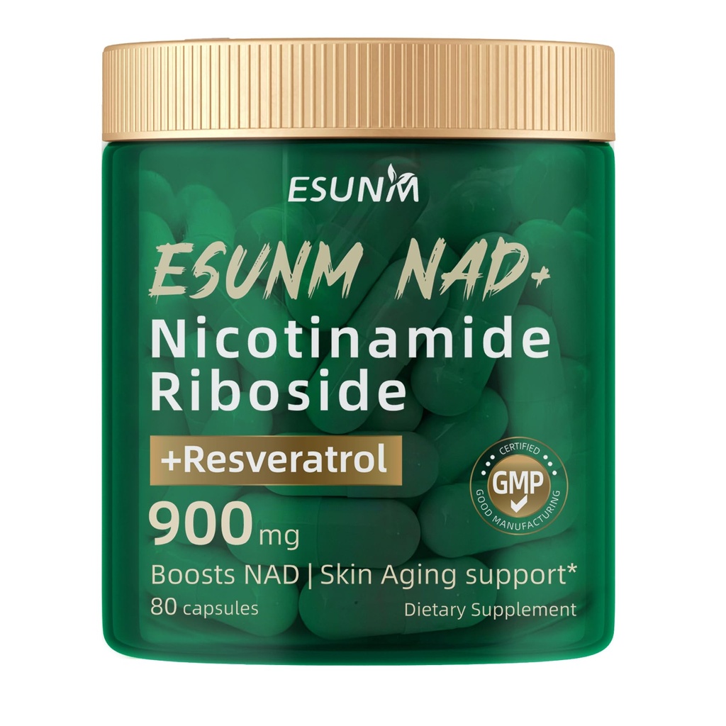 Nicotinamide Riboside 900mg, NMNH Suplemento Resveratrol Suplementos nutricionales, Suplemento para Anti-Aging, Energía, Focus - 80 cápsulas