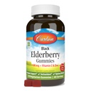 Carlson - Black Elderberry Gummies, con vitamina C & Zinc, Immune Support, 120 Gummies