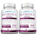 Resveratrol de Science® aprobado - 1000 mg de Trans Resveratrol - 250 mg de Polyphenol - 98% Purity Level - Incluye Bioperine® - 380 Vegan Friendly Capsules - 2 Botellas