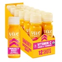 Vive Vitamina Orgánica C + Zapato de Apoyo Inmunitario, Turmérica de Presión Cold, Ginger &amp; Acerola Cherry, Gluten Free, Vegan, Immunity Boost Vitamin C, 2 Fl Oz (Pack of 12)