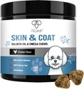 Omega 3 aceite de pescado para perros, piel de aceite de salmón y suplemento de carne para perros Alivio de la alergia del perro, Tratamiento de alivio de la piel seca y picante, cerdas de alergia - perros anti caseríos - mangos brillantes - EPA &amp; DHA