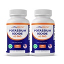 Vitamatic Potassium Iodide 65 mg por Serving - 60 Tablets - Tiroid Support - KI Pills (60 Cuenta (Pack of 2))