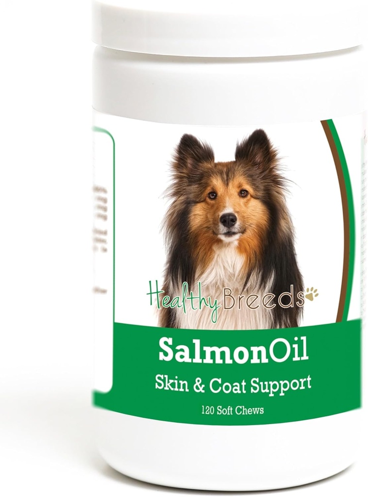 Hierbas saludables Shetland Sheepdog Salmón Aceite Chews suave 120 Con
