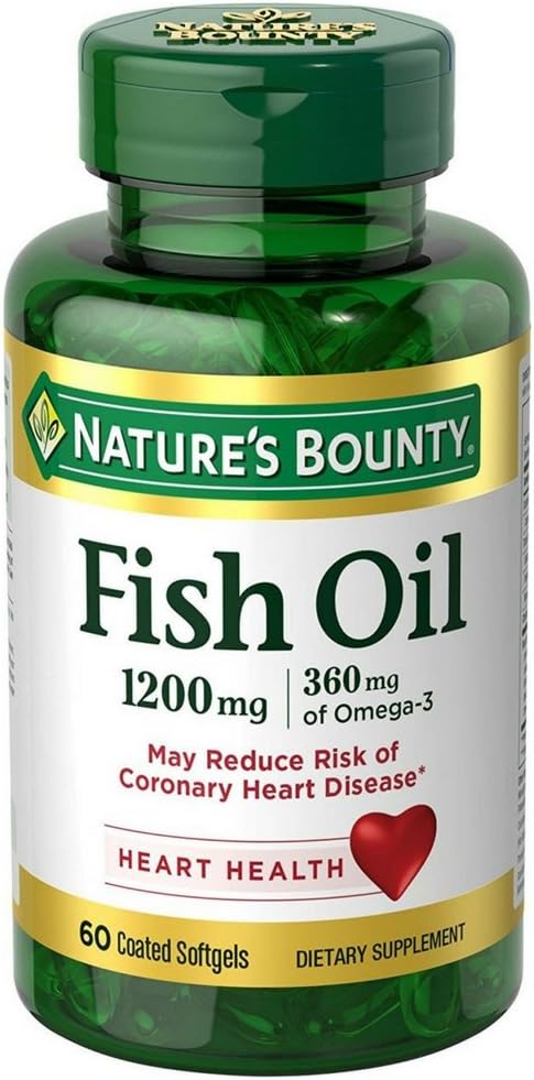 Aceite de pescado abundante de la naturaleza, 1200 mg, Softgels, 60 ea (Pack of 2)
