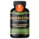 Gade Nutrición Quercetina con Bromelaina Vitamina C y Zinc Vitamina D3 TENIDO Apoyo Inmunitario Suplemento en Capsules ← No-GMO, Libre de gluten, Vegan Silencio Hecho en los EE.UU.