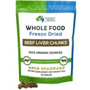 GRASSLAND NUTRITION Organic Liver Freeze Dried Chunks — High in Natural Iron, Vitamina A, B12 for Energy (120g)