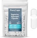 PureCaps USA - Empty Vegetarian and Vegan Pill Capsules Tamaño 00 Anterior 1000 Pills Separados AnteriorClear ← Non-GMO Certified peru SLS, Gluten, Preservative Free