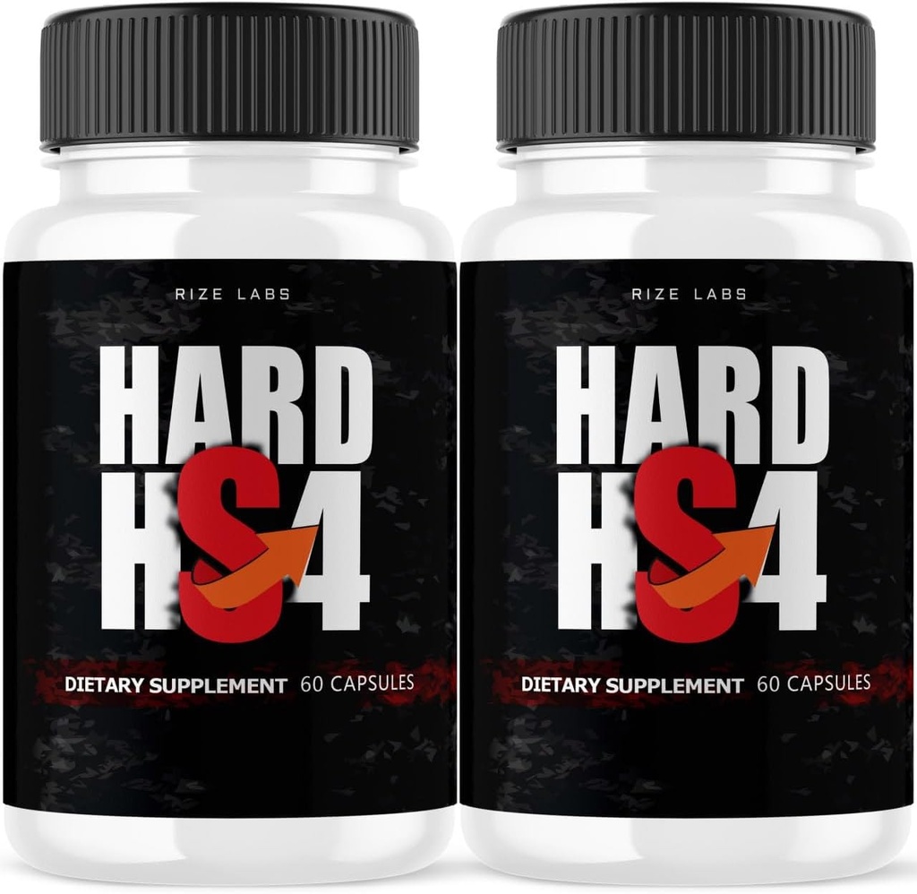 Rize labs Hard HS4 Capsules, Hard HS4 for Men's Health, Hard HS4 Extra Strength Pills, Hard HS4 Male Support for General Performance, Hard HS4 Maximum Formula Reviews (120 cápsulas) (Pack of 2)