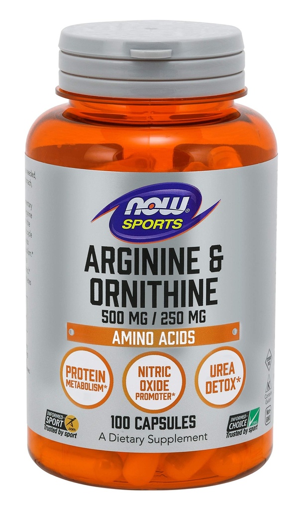 Ahora Comida Arginina Ornithine 100 Caps