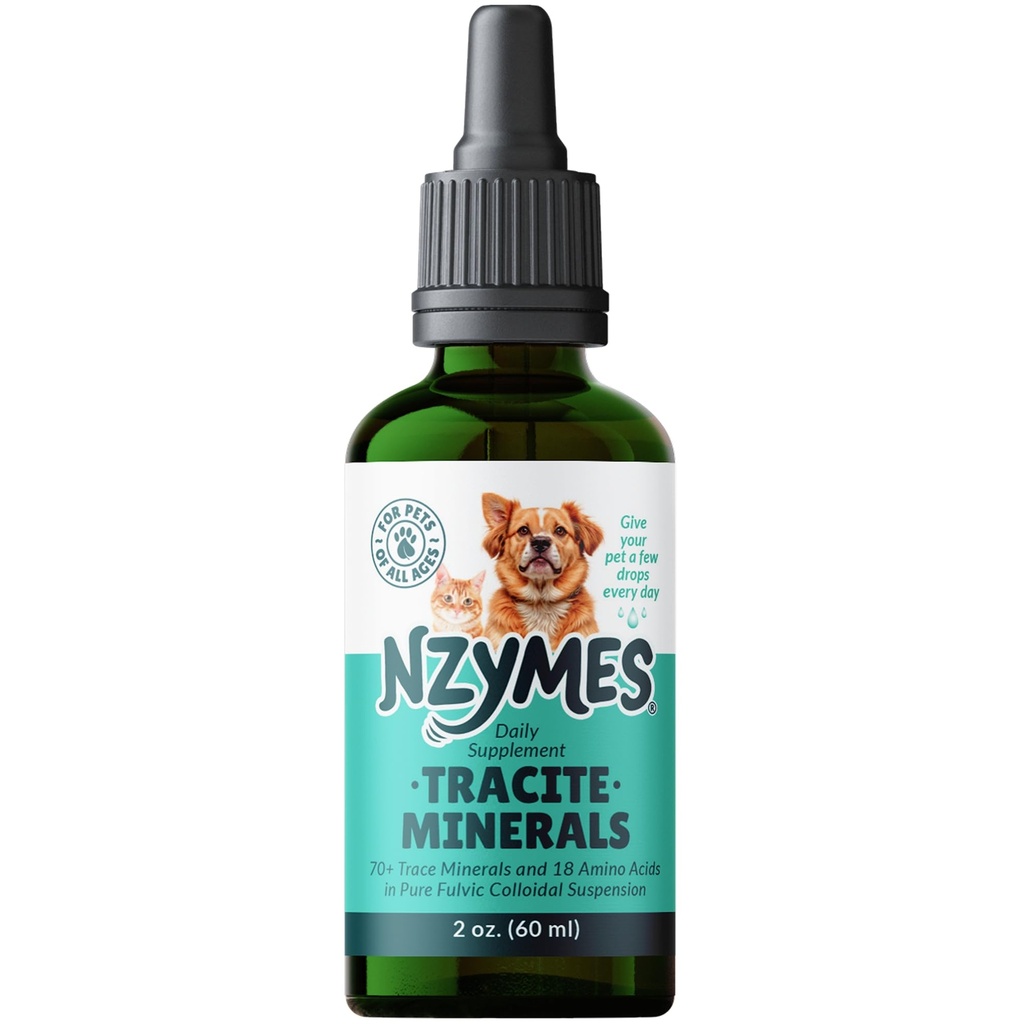 Nzymes® Tracite Minerals for Pets - Ácido Fulvico, Ácido Humic y Trace Mineral de Hierro-Basado y Aminoácidos para Energía ATP, y Salud Digestiva - Hecho en EE.UU.