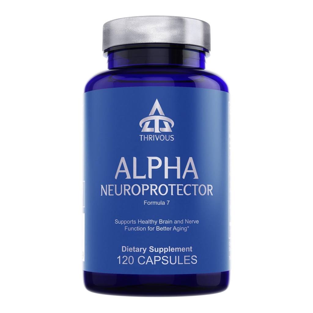 Neuroprotector alfa Thrivous – Apoyo al cerebro " Suplemento nootrópico con acetil L-Carnitina, GPC alfa, ácido lipoico R-Alpha, Ginkgo Biloba – 120 cápsulas veganas
