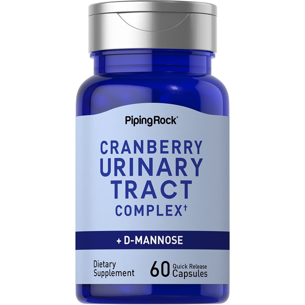 Piping Rock Cranberry Complex Suplemento ← 60 Capsules  with D-Mannose and Probiotic Blend for Women and Men ← Advanced Urinary Formula ← Non-GMO, Gluten Free