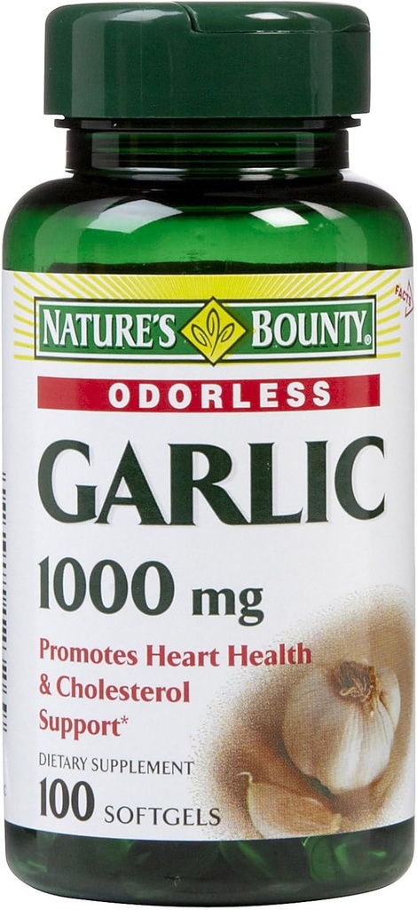 Suplemento de extracto de ajo rebote de la naturaleza, apoya la función circulatoria, 1000 mg de liberación rápida Softgels, 100 cuenta, paquete de 3
