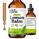 Wild &amp; Organic Lemon Balm Tincture - Mood Support Supplement - Melissa Lemon Balm Leaf Extract Drops - Vegan, Sugar &amp; Alcohol-Free Calming Supplement - 4 fl oz