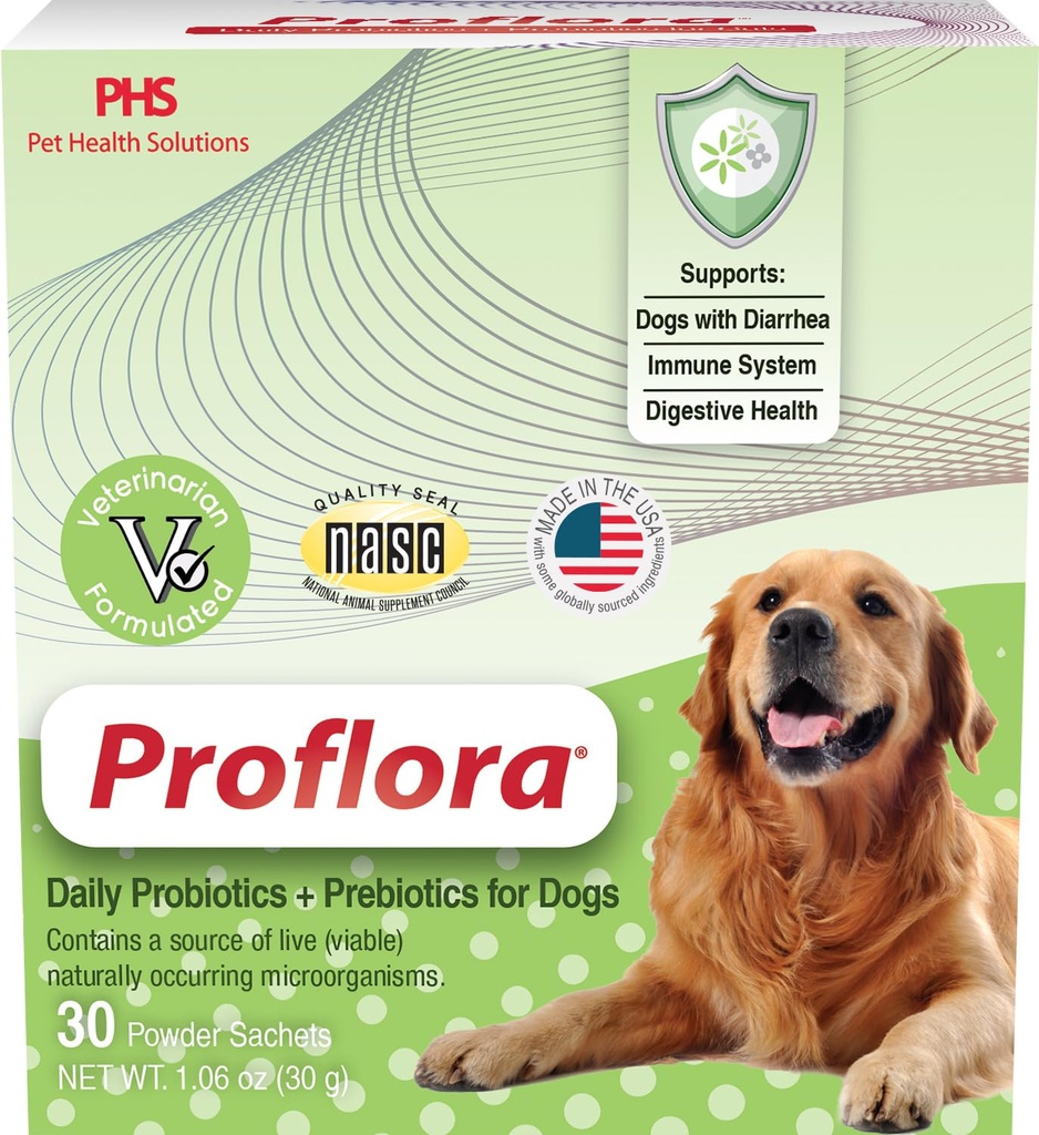 Probióticos para perros-completo Gut Health & Immune Support. Fácil de usar Probióticos Digestivos Multi-Strain. Transiciones de dieta más fácil, piel más saludable " ayuda a tratar la diarrea. 30 paquetes.