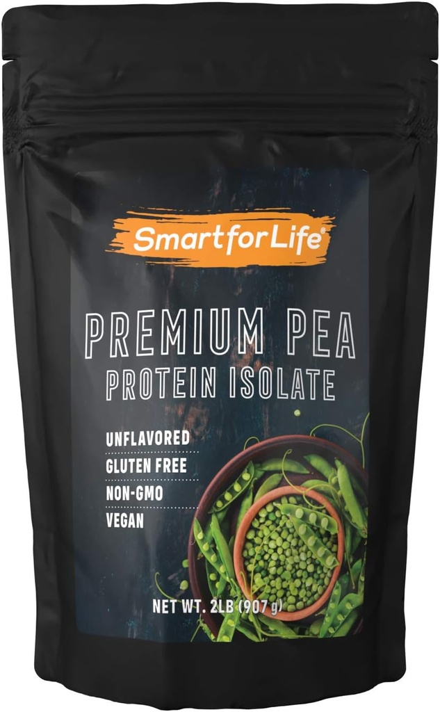 Smart for Life Pea Protein Powder Meal Replacement Shake - 2 libras - Organic Vegan BCAA Pólvora de Proteína vegetal cargada - Keto Friendly and Vegetarian Plant Based Protein Powder - Easy to Digest