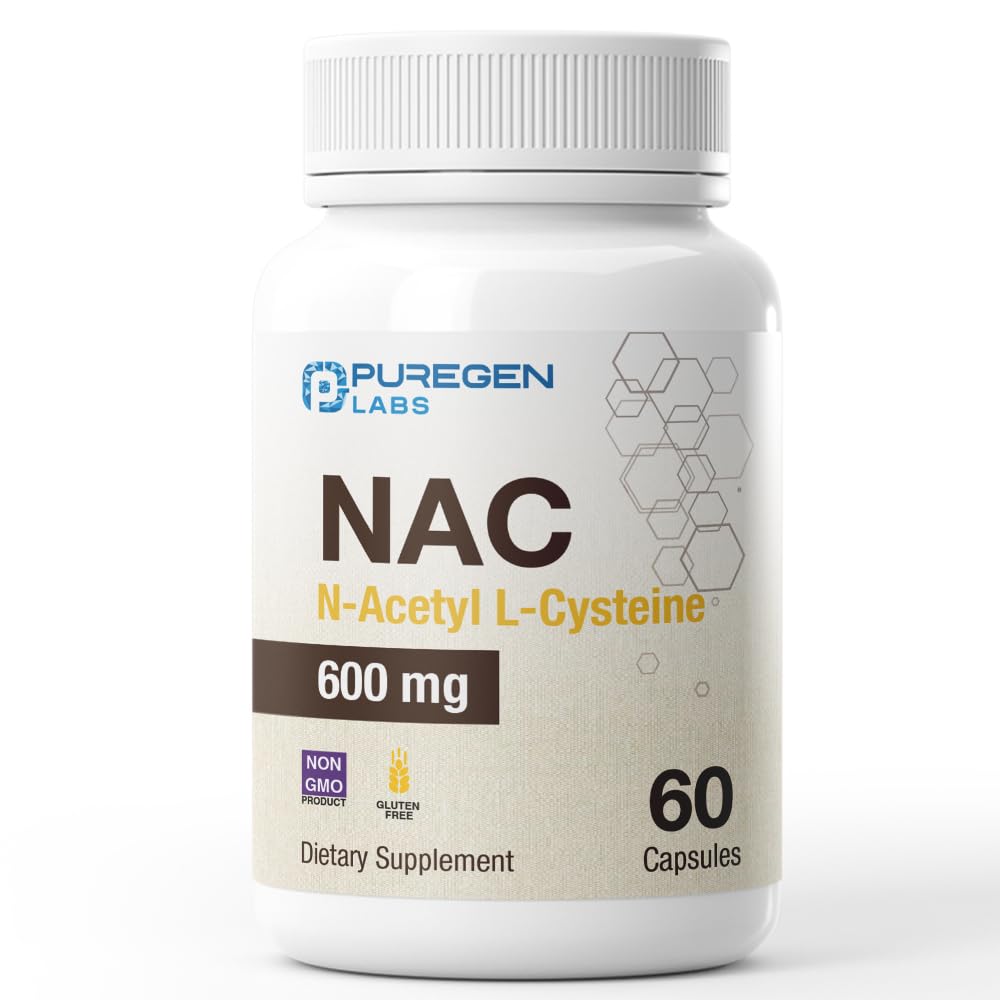 Laboratorios de Purogen N-Acetil-L-Cysteine (NAC) 600mg, Suplemento de Apoyo Antioxidante, NAC 600 mg, Fácil de Absorb - 60 cápsulas vegetarianas