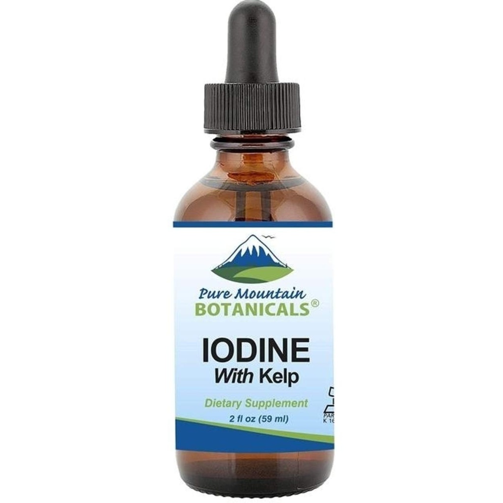 Iodo líquido 0,3% Solución 2oz - Suplemento líquido con Kelp orgánico - Kosher Vegan Iodide gotas Solución