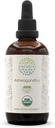 HerbEra Ashwagandha B120 Extracto herbario libre de alcohol Tintura, USDA orgánico (Shui Qie, Ginseng indio, Withania Somnifera) 4 fl oz