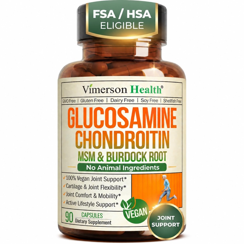 Glucosamina Chondroitin MSM – Suplemento de Apoyo Conjunto para Mujeres y Hombres con Sulfato de Glucosamina 1500 mg, Condroitina y MSM – para el cartílago, salud conjunta y flexibilidad – 90 cápsulas, Vegan