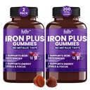 Suplementos para adultos (mujeres, hombres) y niños – Grape Flavor- Supports Anemia, Energía y Focus Levels – 200 Condes