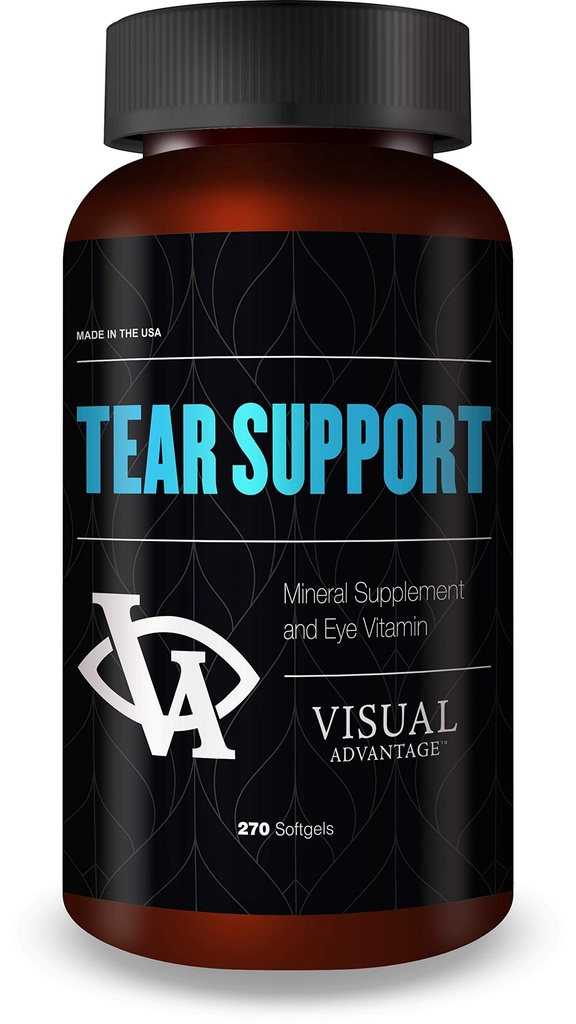 Soporte para el oído Vitaminas para los ojos secos - Suministro de 3 meses, 270 Softgels - Soporta la humedad del ojo " Lubricación, Omega-3, Gluten-Free, No GMO
