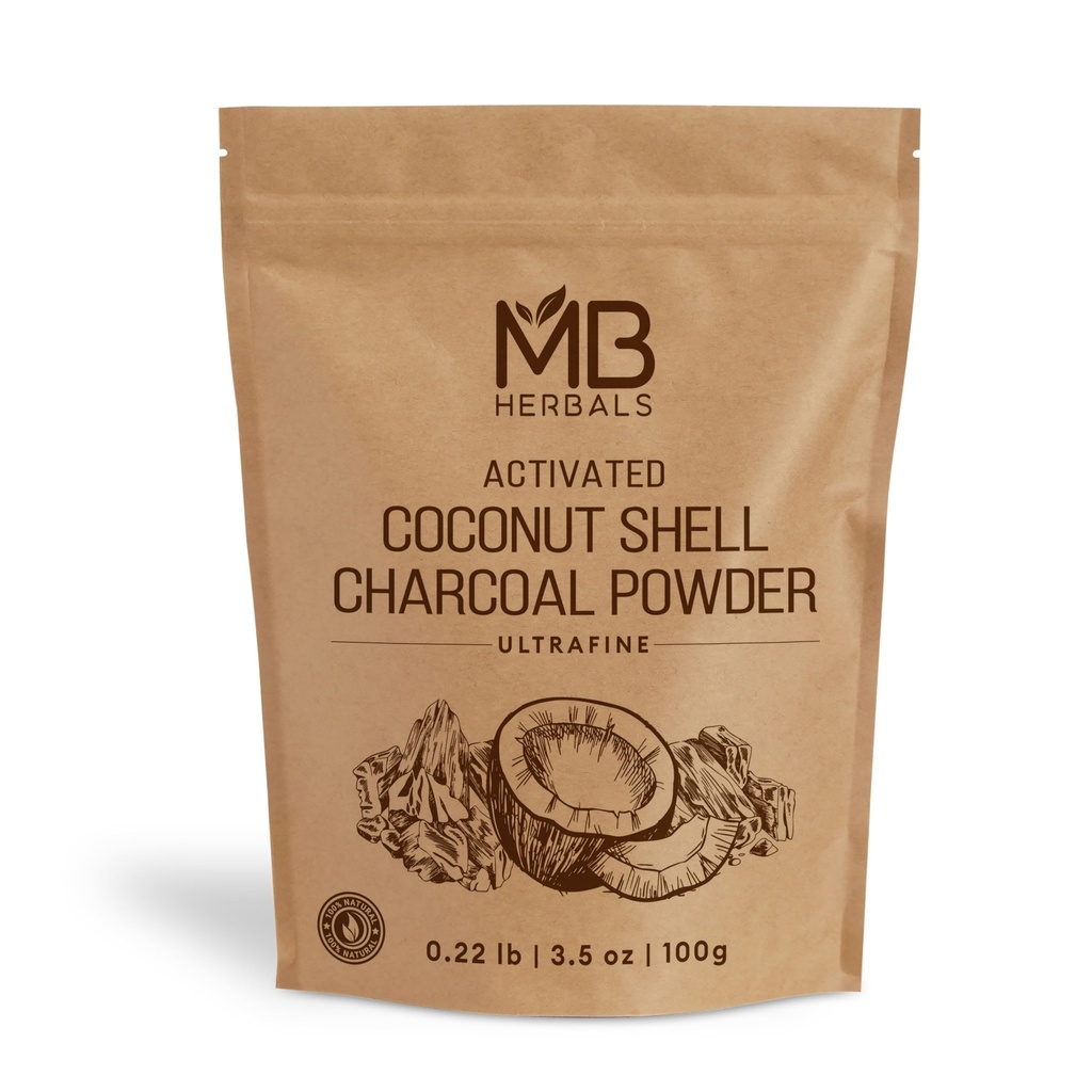 MB Herbals Active Charcoal Powder de Coconut Shell 3.5 oz (100 Gram) Para uso externo Únicamente ← Para ToothPowder Face Packs y máscaras ← Soap Making ← Hacer Silencio No Injest