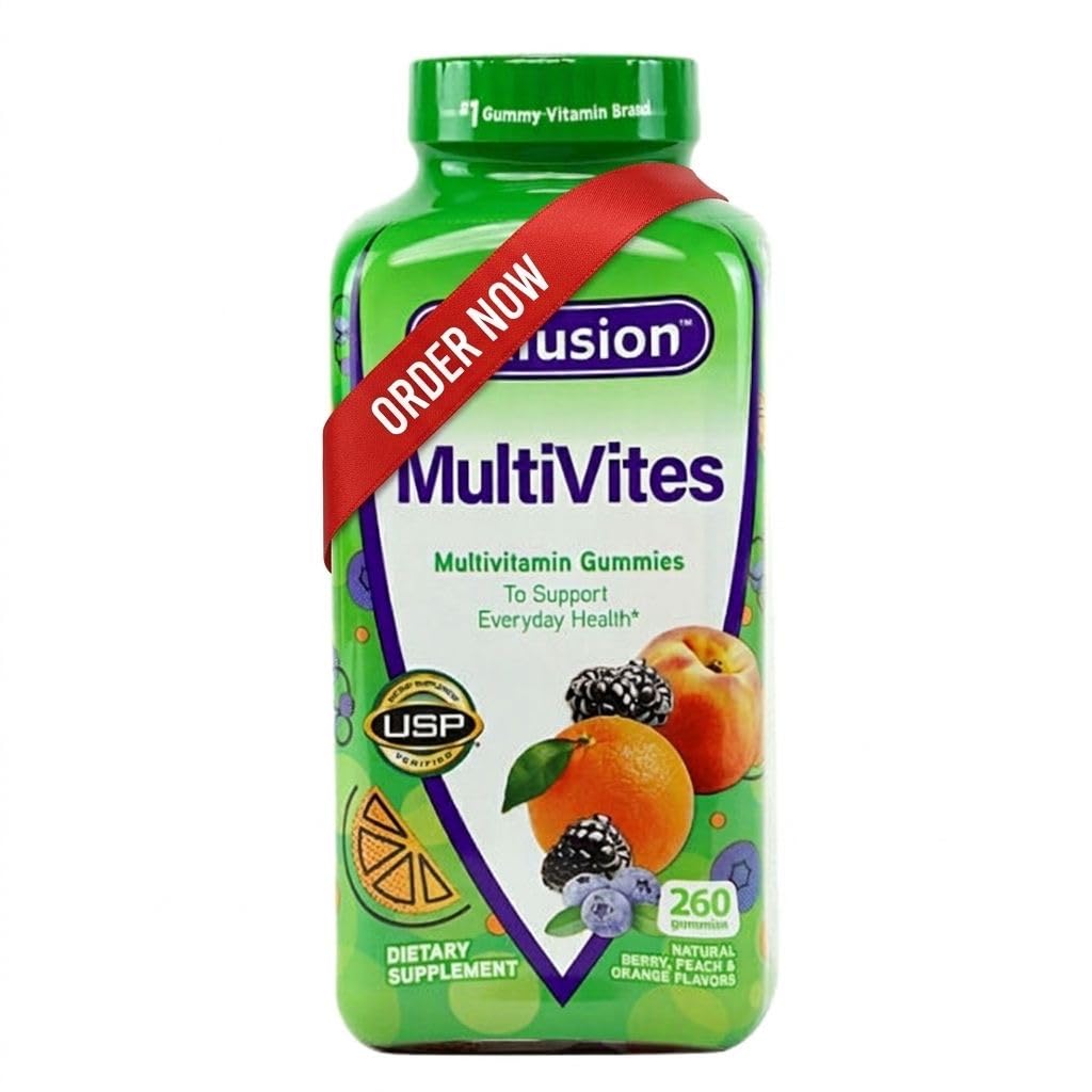 Vitafusiones Multivites Gummies 260 ct, Soporte Salud Todos los días - (Pack of 1) Siete Días Pills caso Incluido