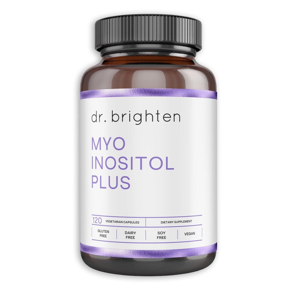 Dr. Brighten Myoinositol Plus - Doctor Fórmula de Myo- y D-Chiro-Inositol para apoyar los síntomas PCOS, equilibrio hormonal, función ovárica saludable y ciclos menstruales regulares