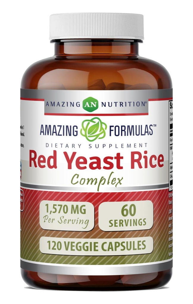 Impresionantes Fórmulas Red Yeast Rice Complex ← 1570 Mg Por Serving  durable 120 Veggie Capsules  durable with Alpha Lipoic Acid, CoQ10, Milk Thistle Extract ← Made in USA
