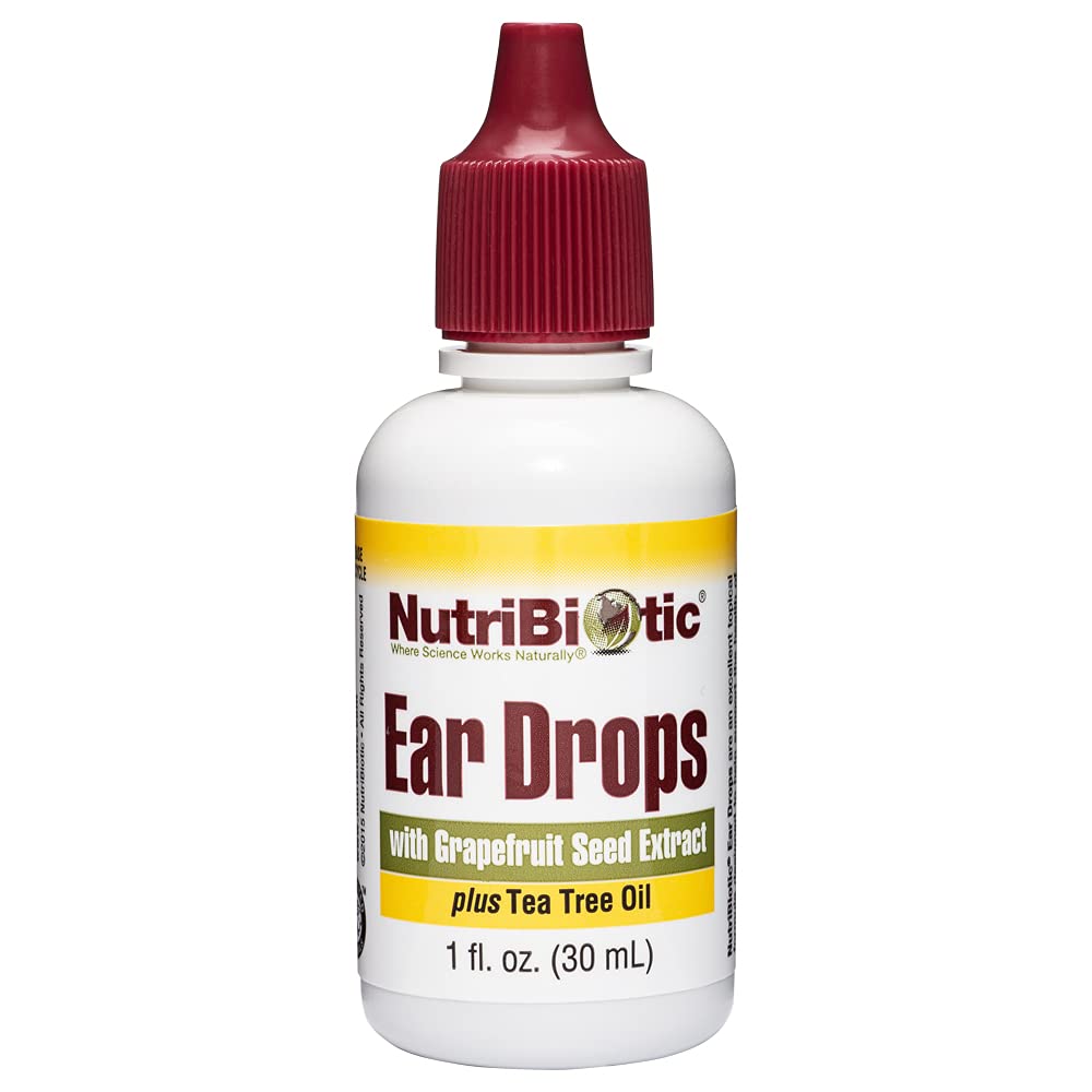 NutriBiotic – Ear Drops, 1 Fl Oz ← Gentle " Soothing Ear Support with Grapefruit Seed Extract " Tea Tree Oil TEN Vegan ← No Medicated TEN Made without GMOs " Gluten