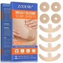 Hojas de cicatrices de silicona para el pecho - 8 Pack, incluyendo 4 tiras suaves de Areola &amp; 4 hojas de ancla