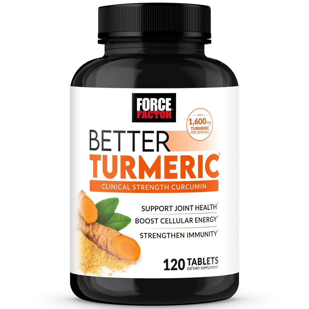 FACTOR DE FUERZA Mejor Curcumina Turmérica 1600 mg con Pepper Negro > jengibre, Suplemento de Apoyo Conjunto de Fuerza Clínica, Absorción Superior, 120 Tabletas